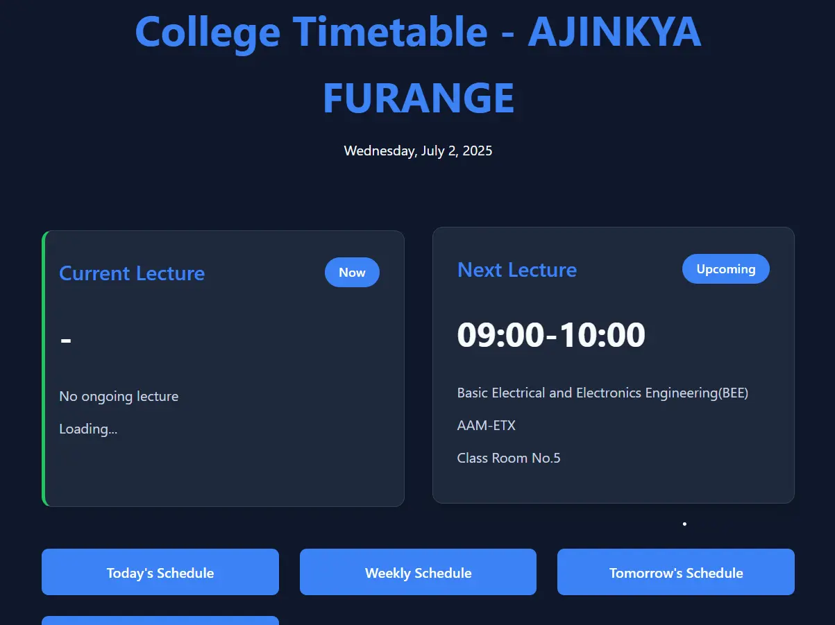 College Timetable Desktop Preview