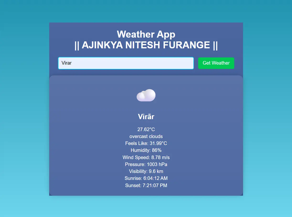 Weather App Desktop Preview